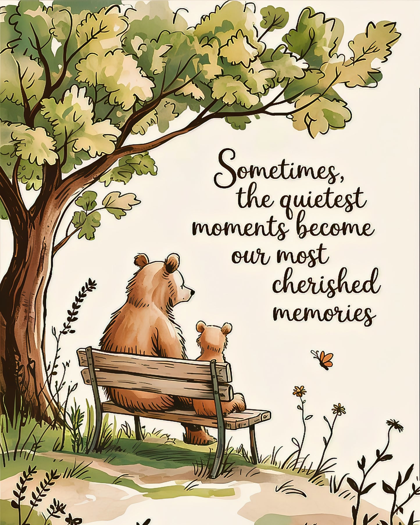 Quiet Bear Quote Wall Art Digital Download Printable Home Decor