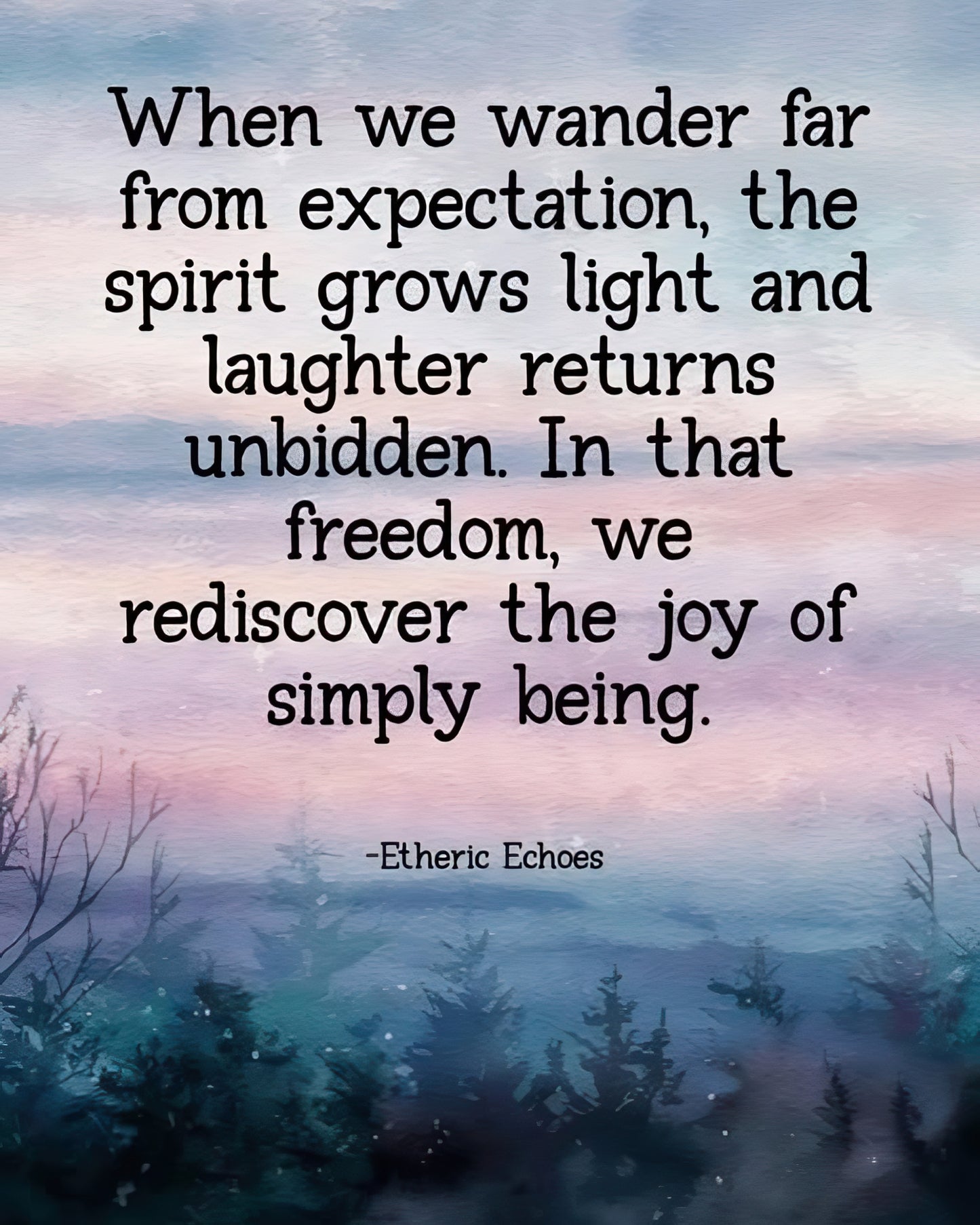 Forest Sunset Quote Wall Art – Printable Inspirational Poster