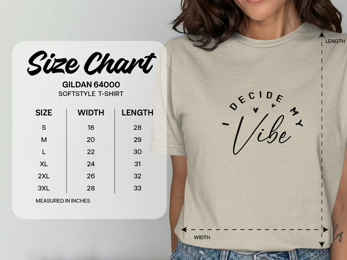 I Decide My Vibe Printed Gildan 64000 T-Shirt product