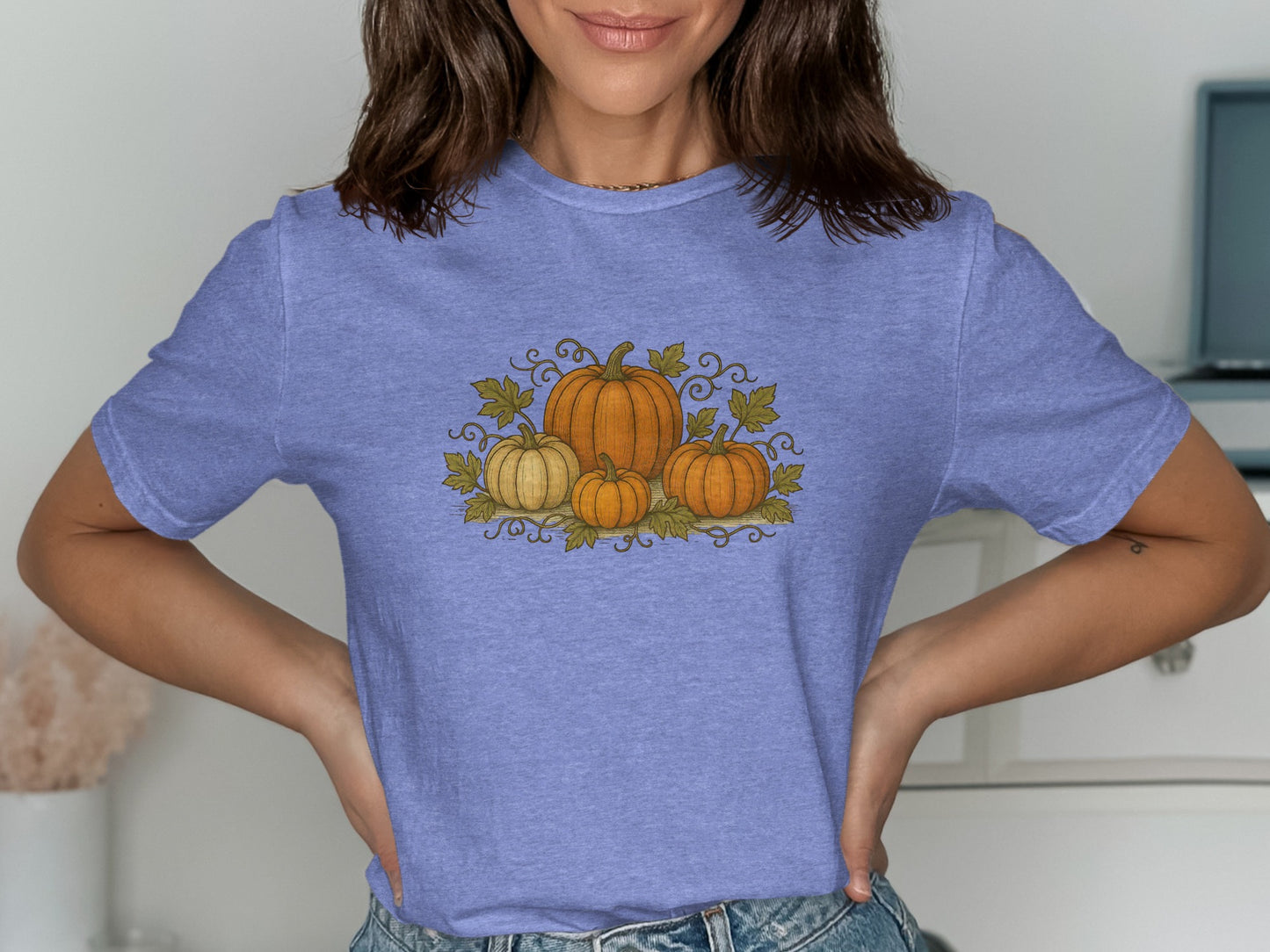 Cute Pumpkins Print Graphic Women's Tee Shirt product type