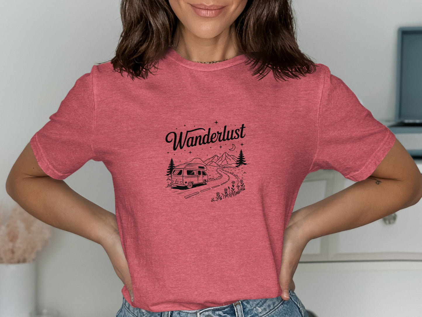 Wanderlust Mountain View Van Life Adventure T-Shirt