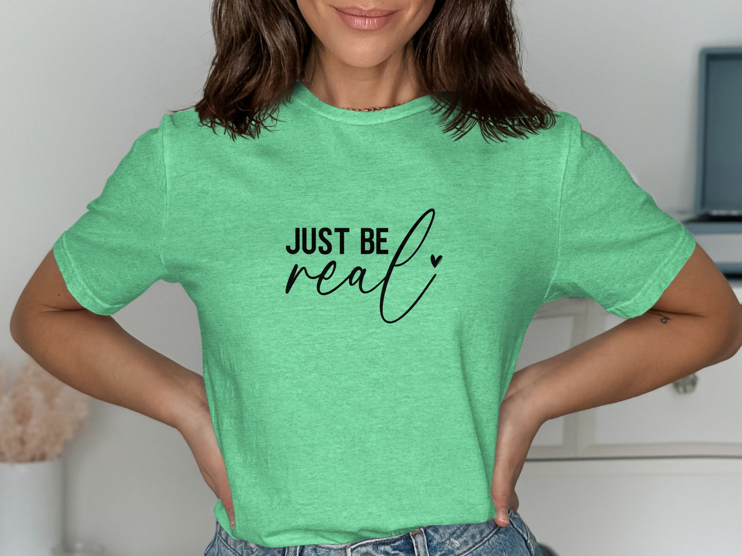Just Be Real Graphic Tee with Short Sleeves product type