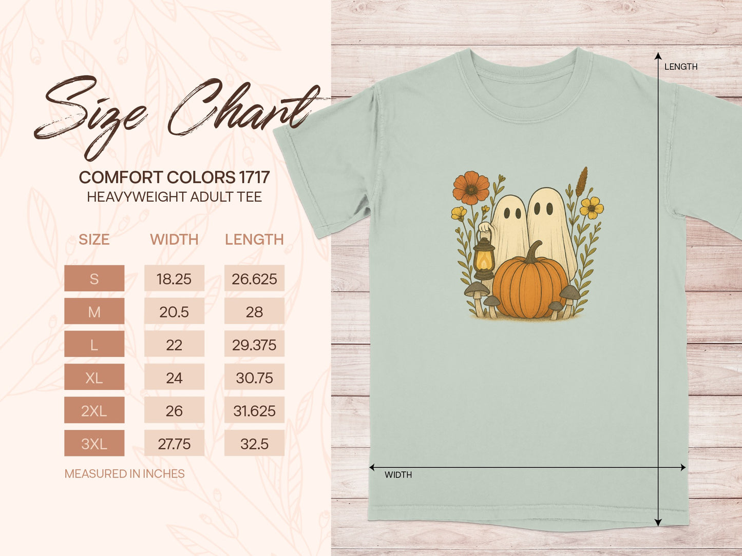 Whimsical Ghost and Pumpkin Themed Adult Tee product