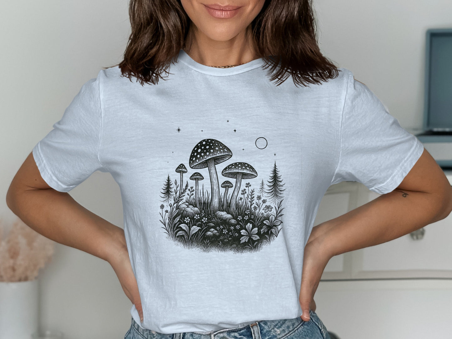 Whimsical Mushroom Garden Printed T-Shirt product