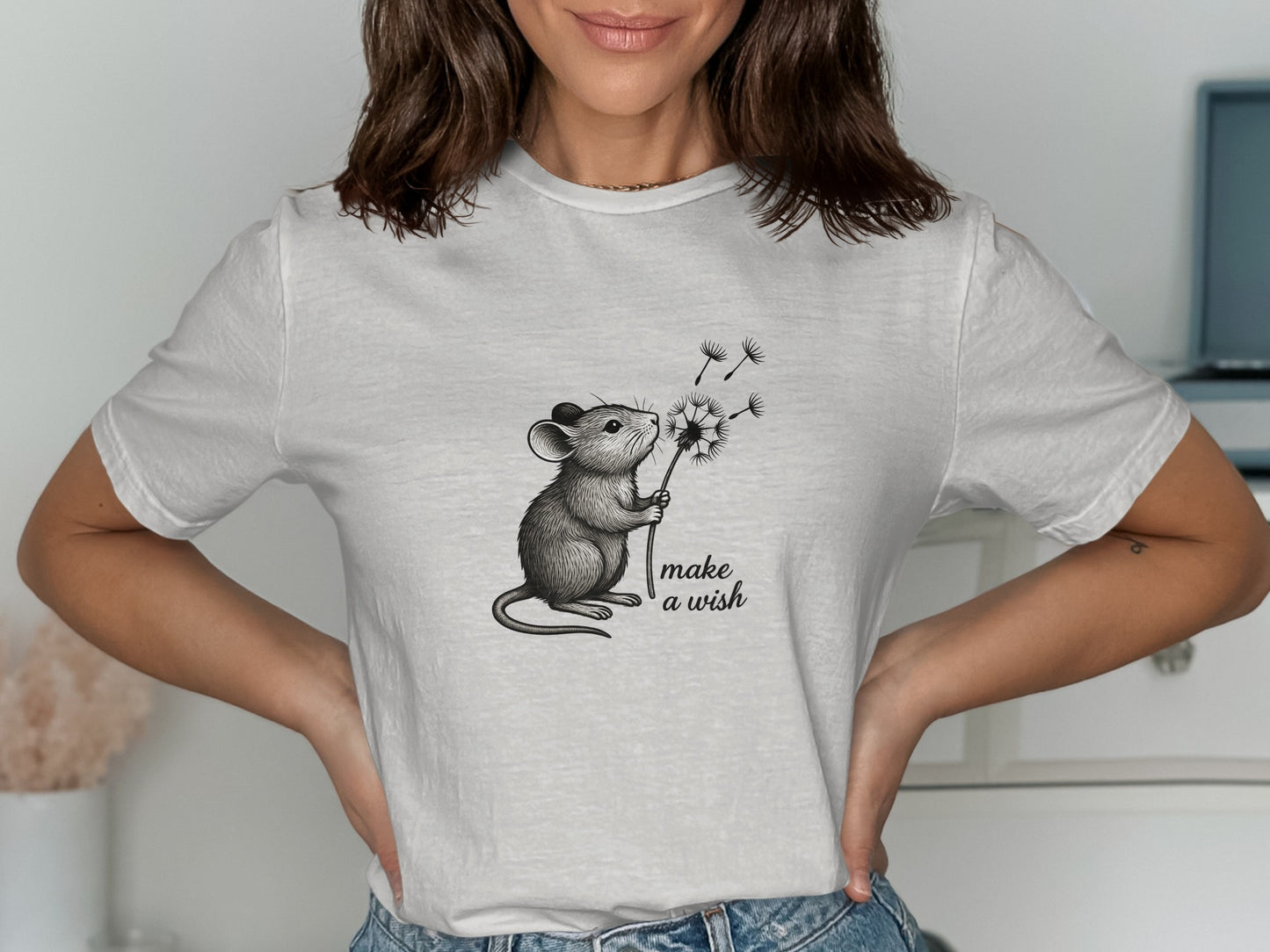 Adorable Mouse Make a Wish Graphic Tee product