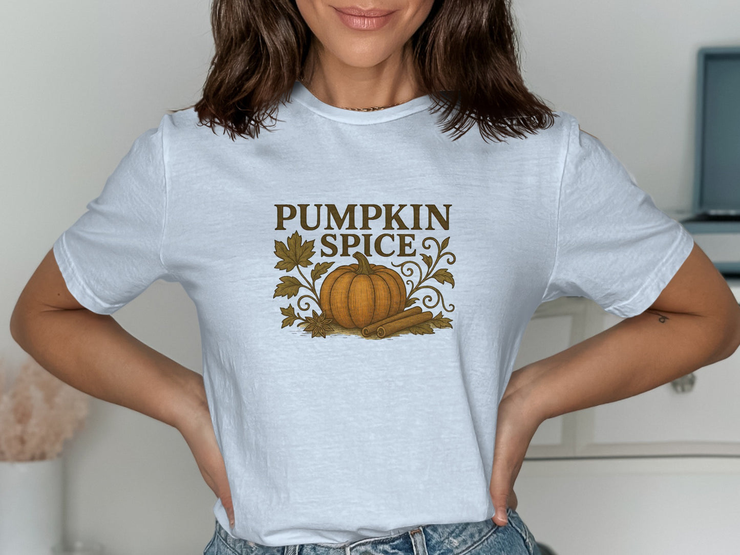 Pumpkin Spice Graphic Tee for a Stylish Product