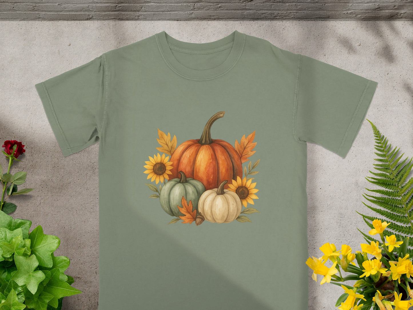 Pumpkin and Sunflower Fall Autumn Shirt product type