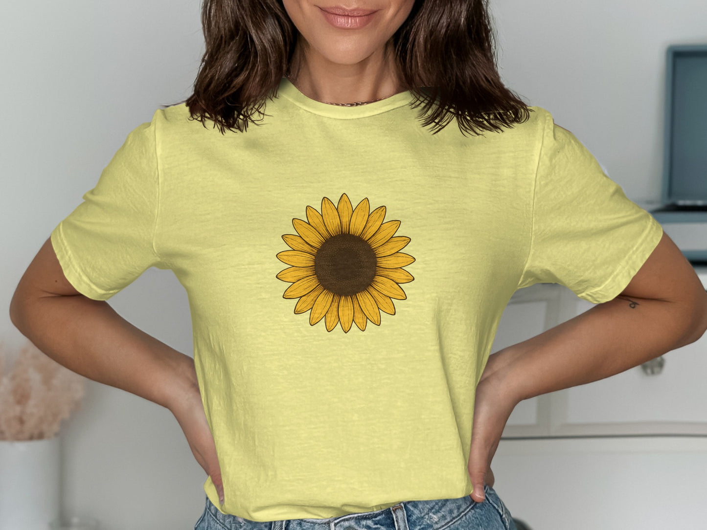 Sunflower Graphic Print Yellow T-Shirt product type