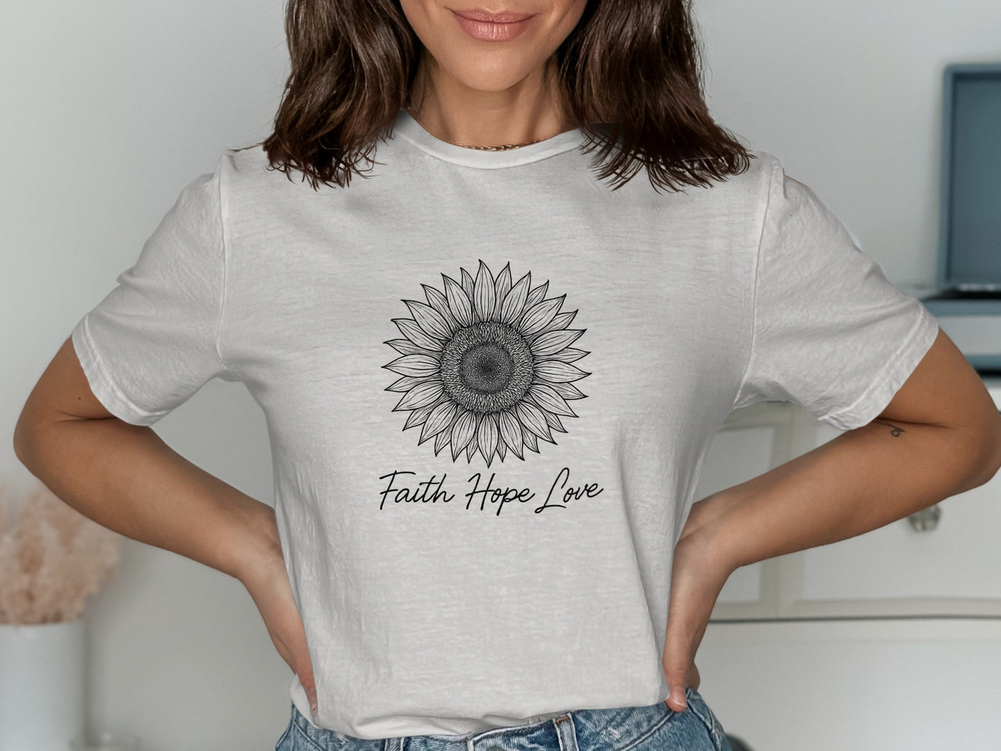 Faith Hope Love Sunflower Graphic T-Shirt product type
