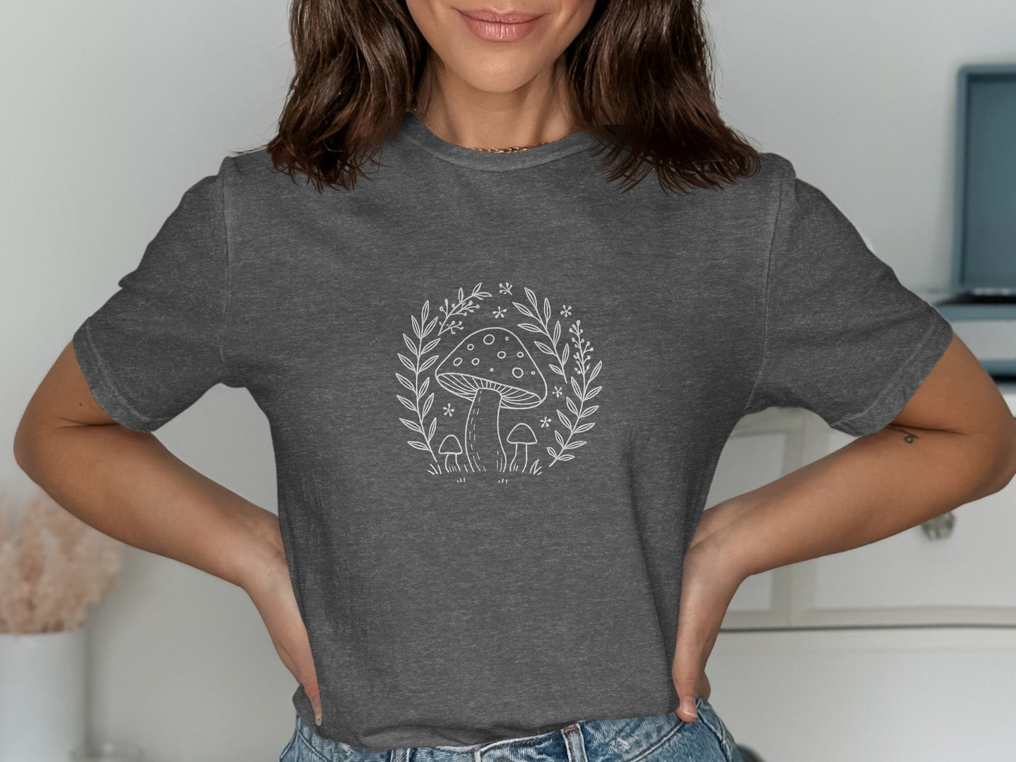 Whimsical Mushroom Graphic Tee Shirt product type