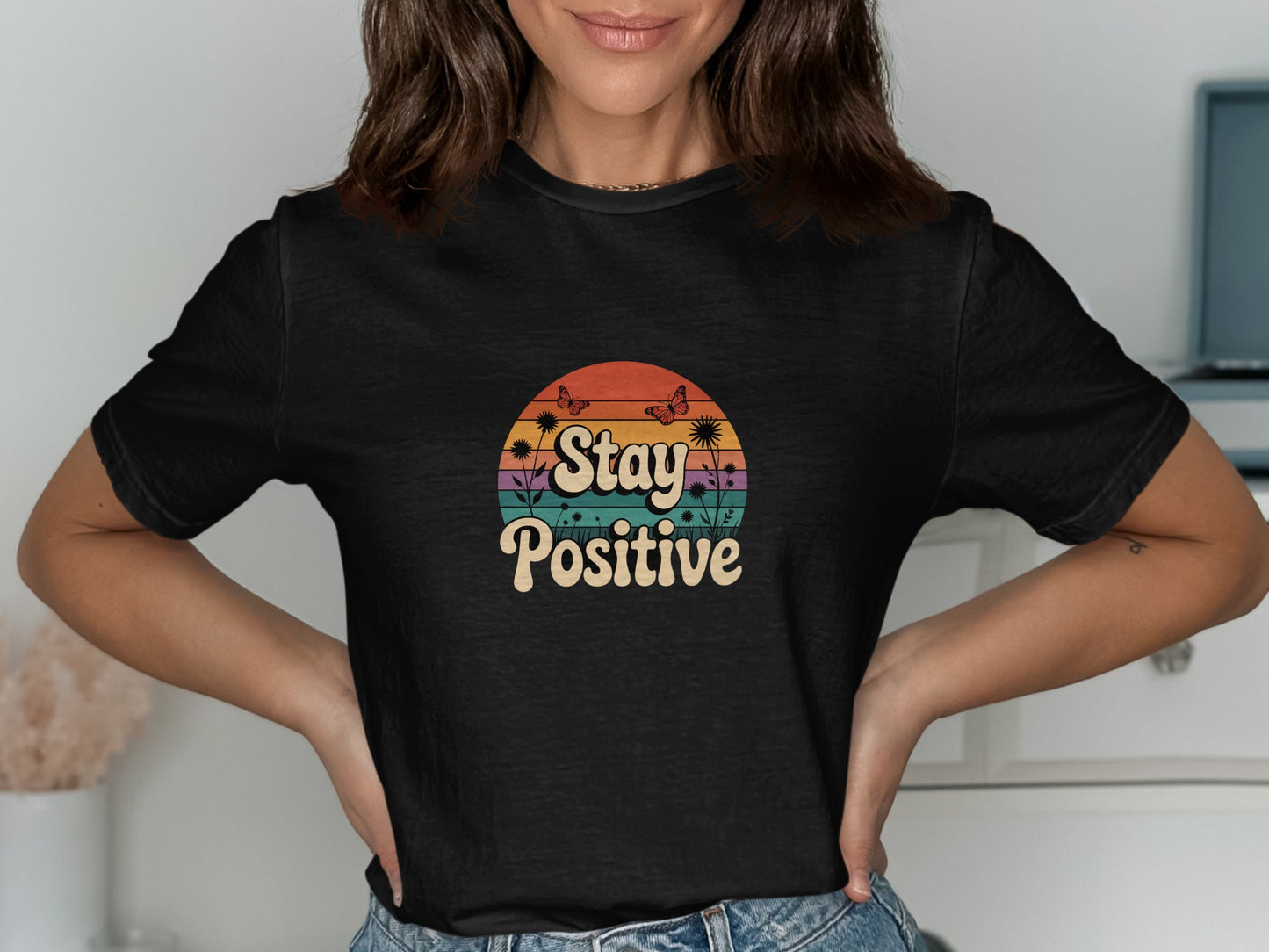 Stay Positive Retro Inspired Graphic Tee product