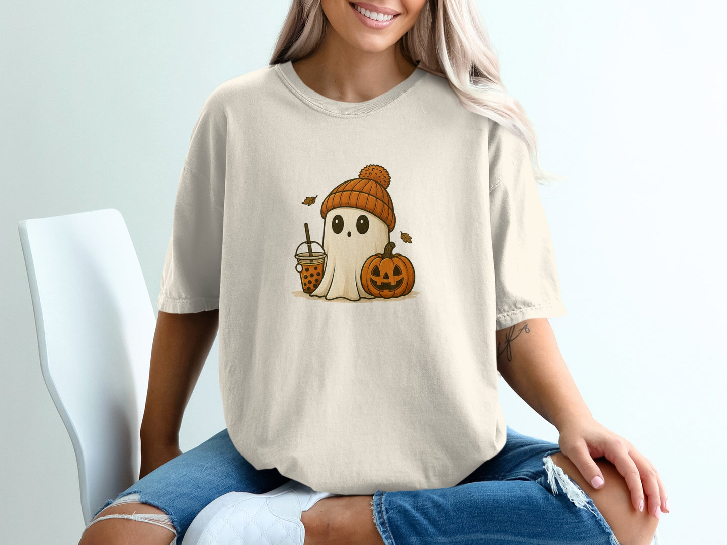 Cute Halloween Ghost Graphic Tee Shirt product type
