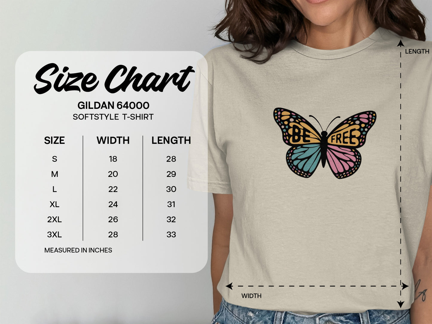 Be Free Butterfly Graphic Softstyle T-shirt product type