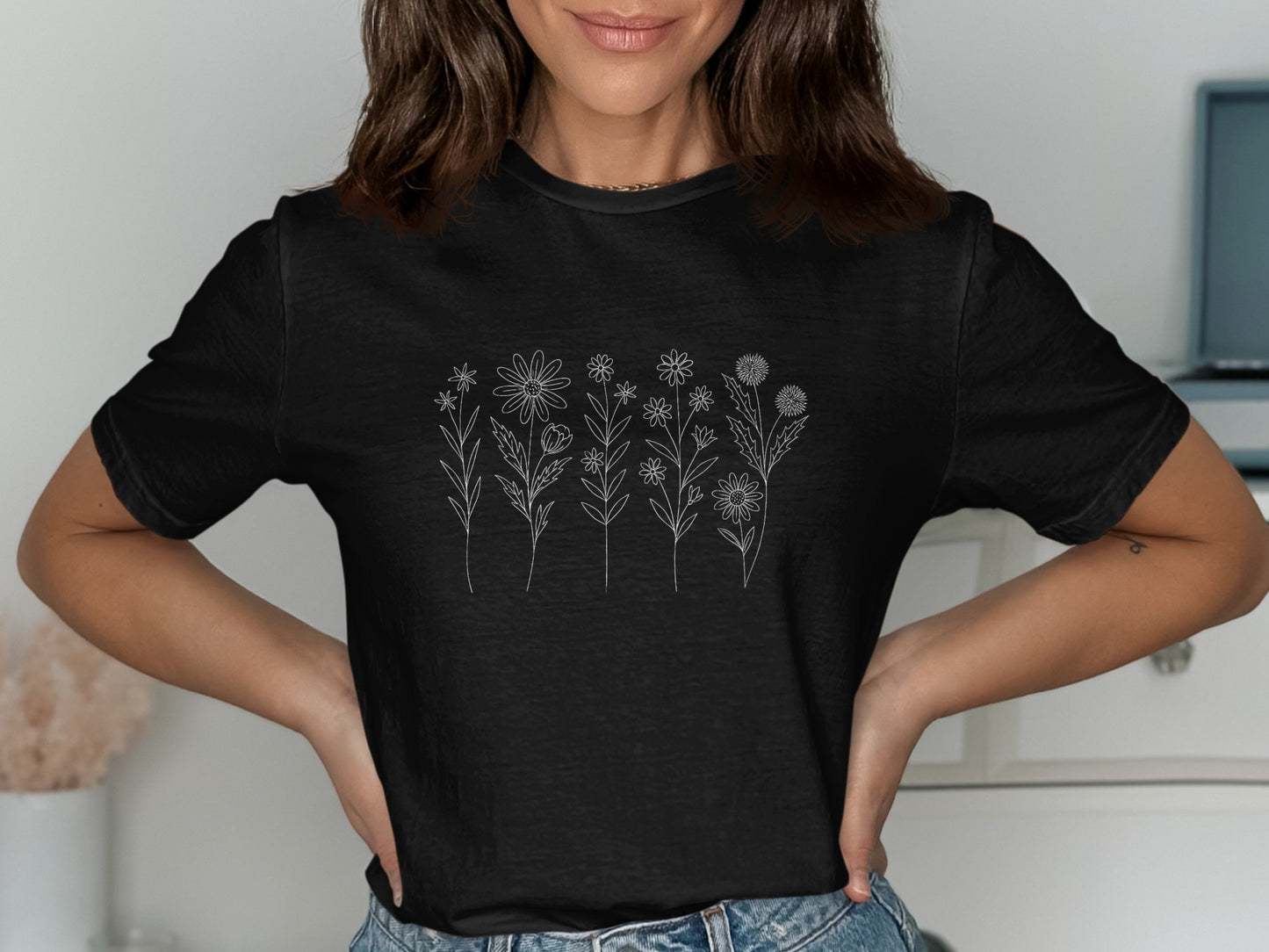 Floral Botanical Design Graphic Tee Shirt product type