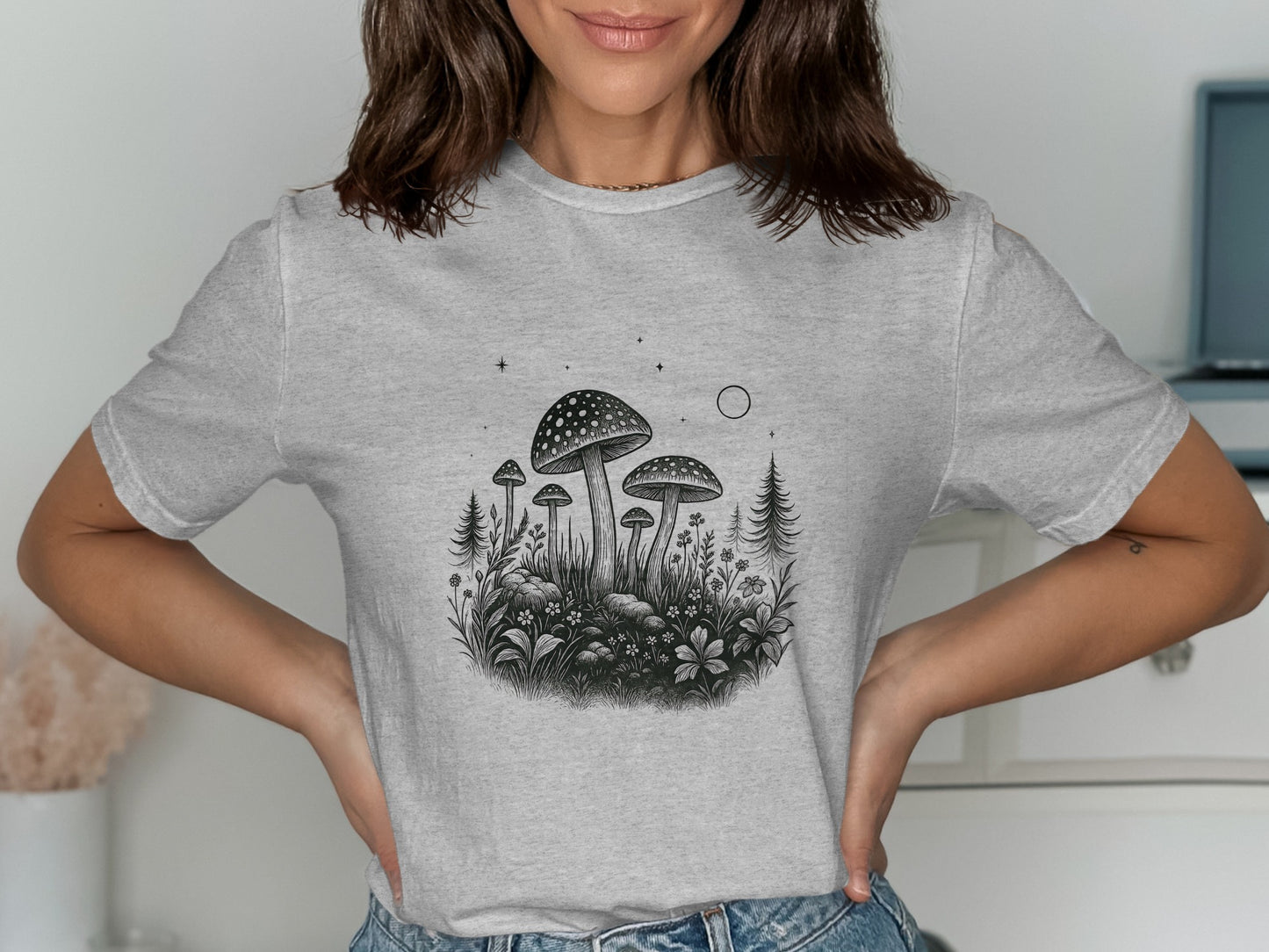 Mystical Mushroom Graphic Print T-shirt product type