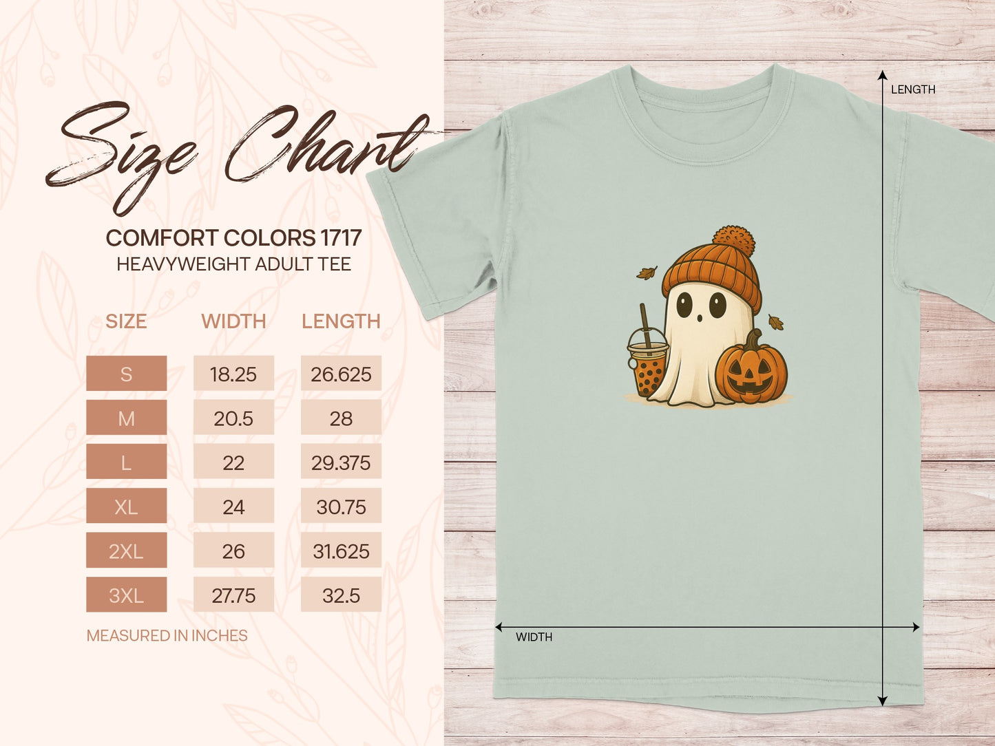 Cute Ghost with Pumpkin Hat and Boba Tee product