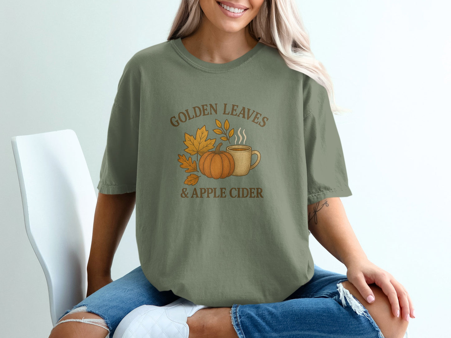 Golden Leaves and Apple Cider Graphic T-Shirt product type