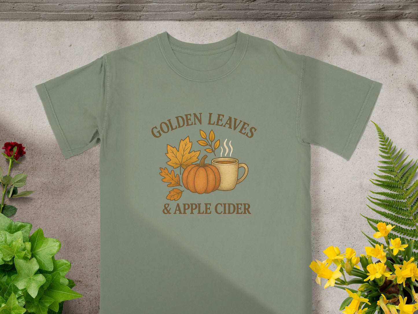 Golden Leaves and Apple Cider Graphic T-shirt product type