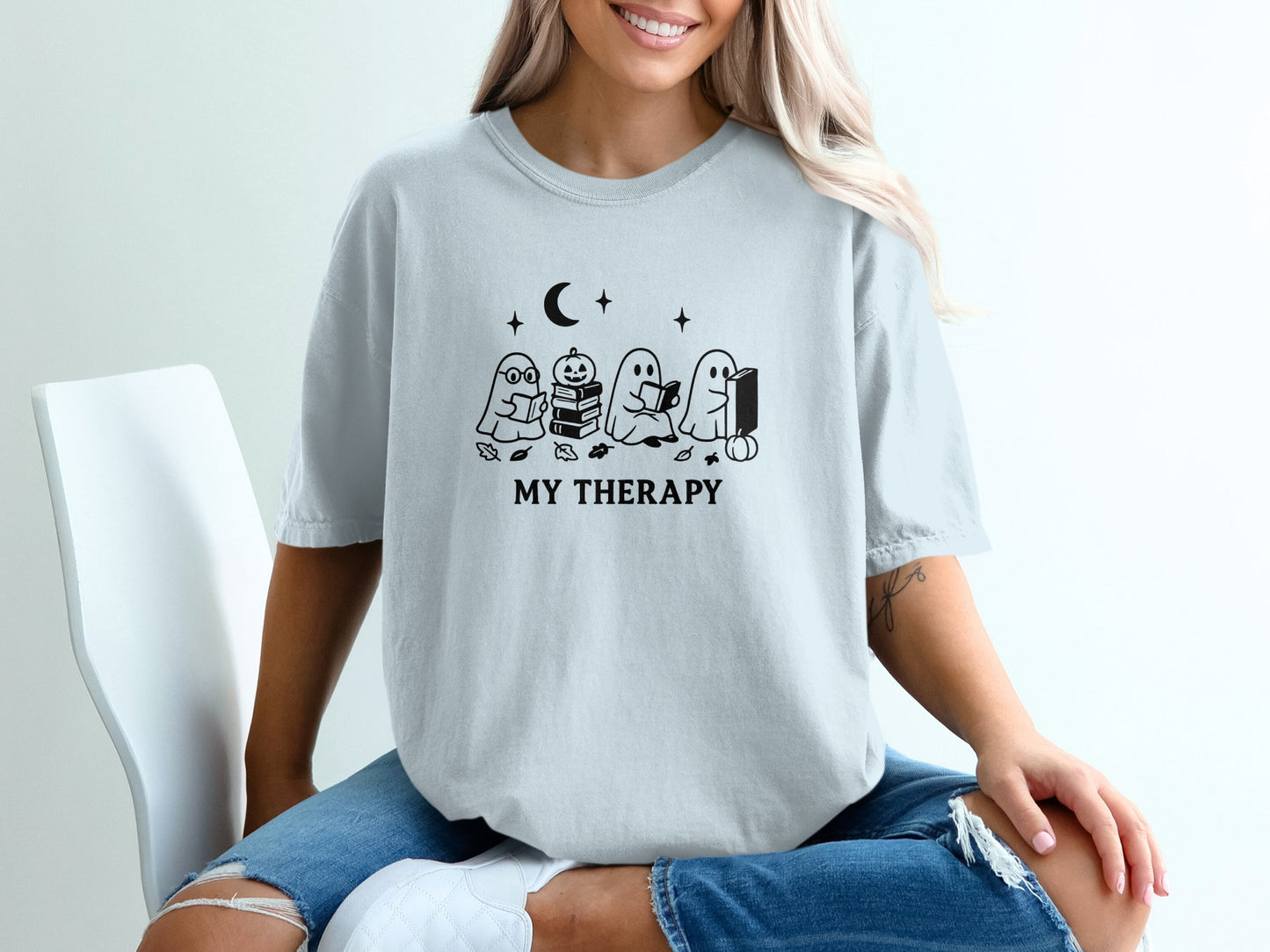My Therapy Cute Cartoon Ghost Characters Shirt product