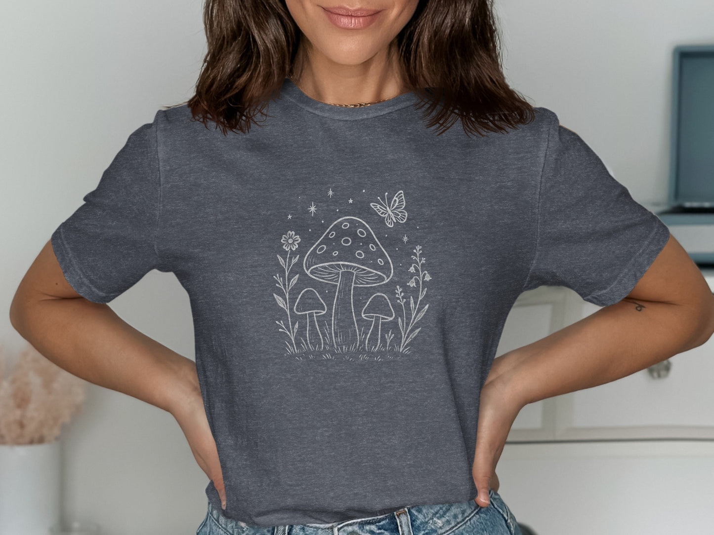 Enchanting Mushroom Butterfly Graphic Tee product