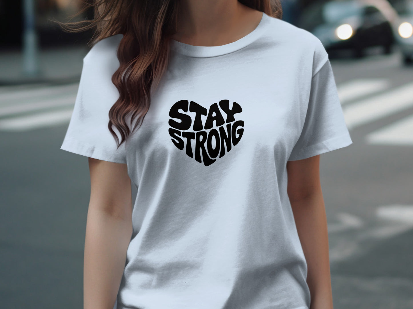 Stay Strong Heart Design Graphic T-shirt product