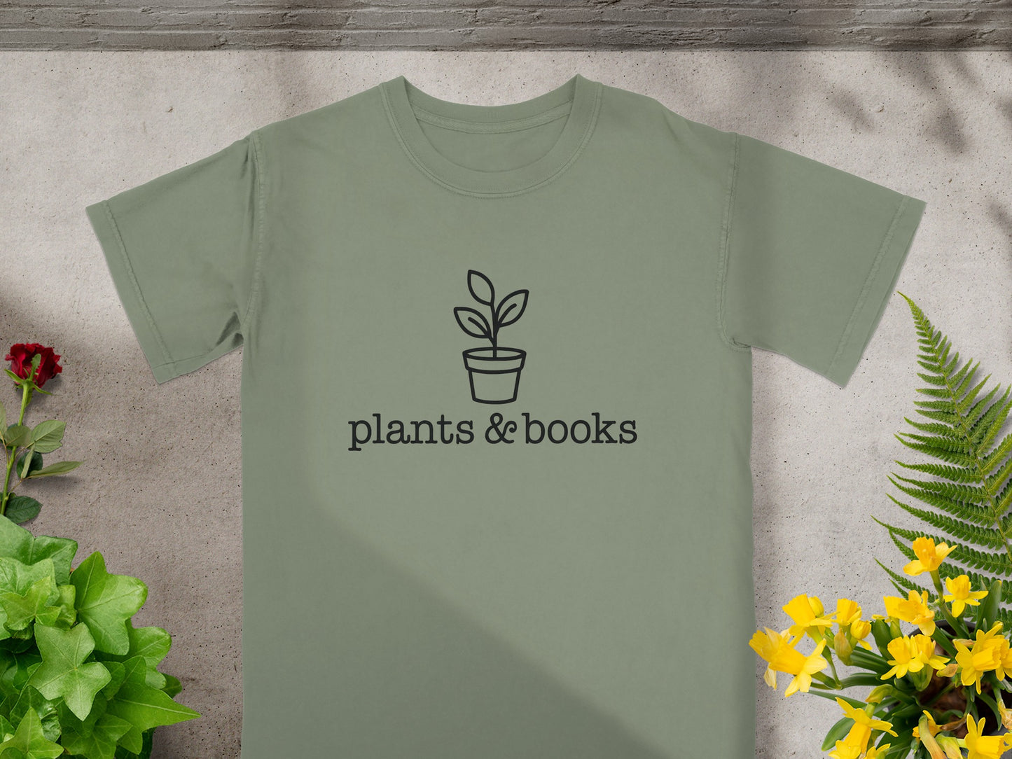 Unique Plants and Books Graphic T-Shirt product