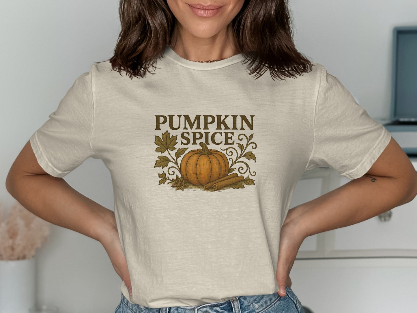 Pumpkin Spice Graphic Tee Fall Season Shirt product