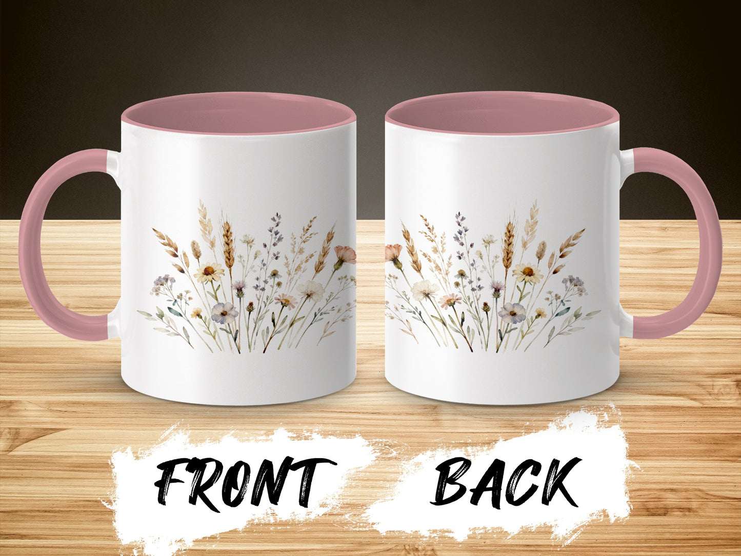 Floral Design Front and Back Ceramic Mug product