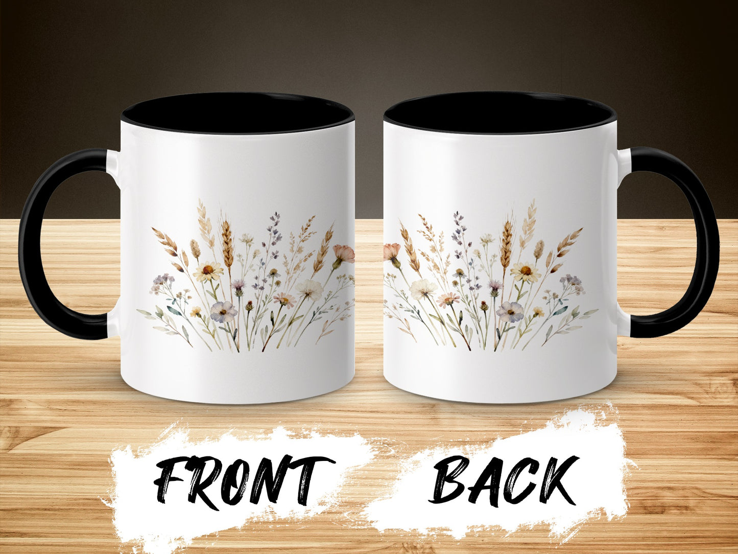 Elegant Floral Design on White Ceramic Mug product