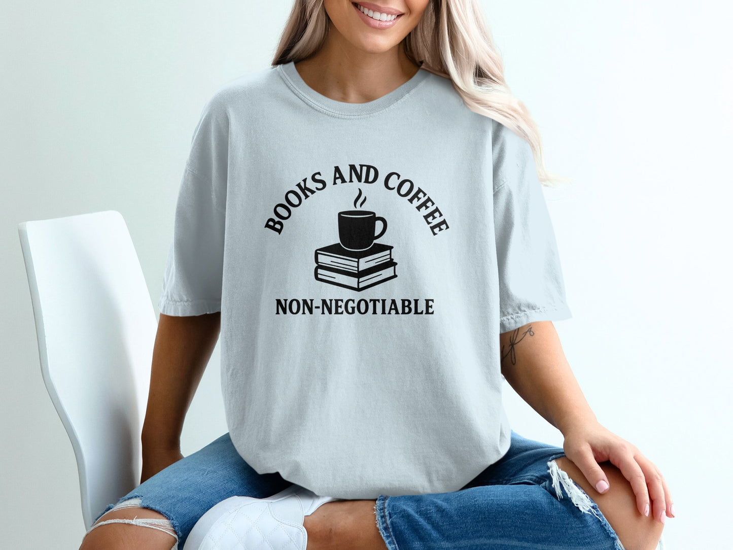 Books and Coffee Non-Negotiable T-shirt product type