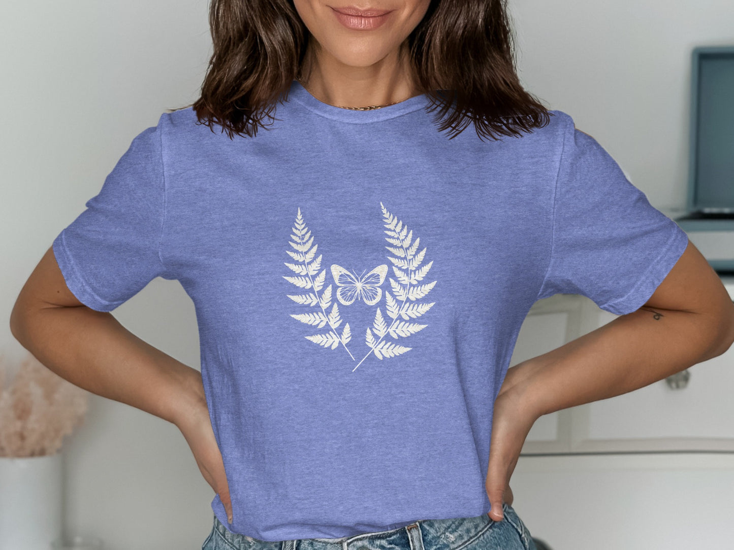 Butterfly and Ferns Graphic Design T-Shirt product
