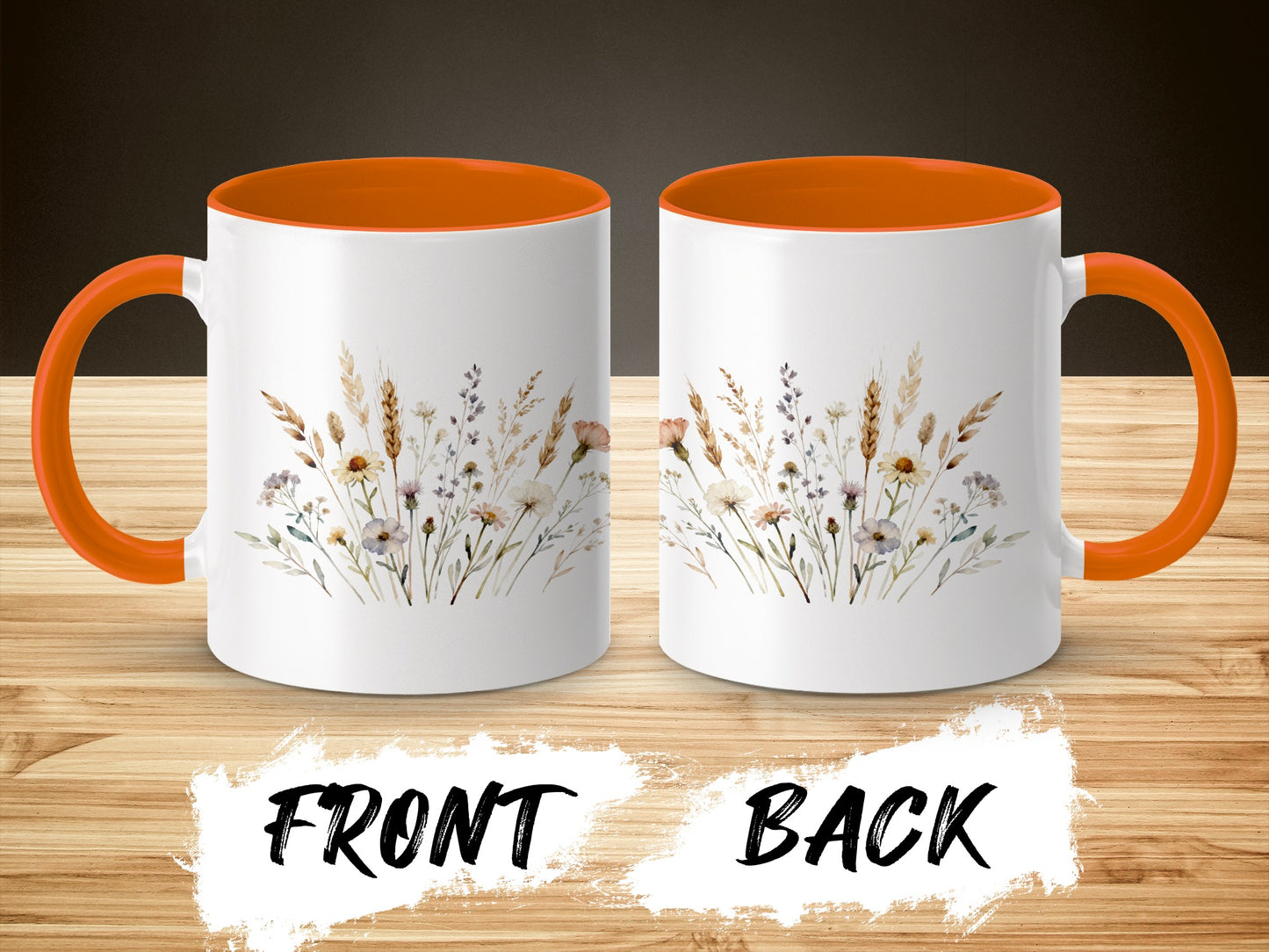 Wildflower Design Coffee Mug Front and Back View product