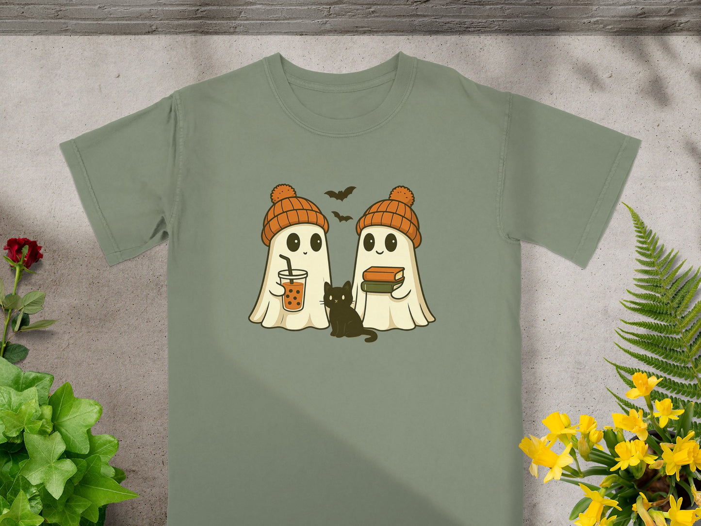 Adorable Ghosts Fall Season Graphic T-Shirt product type