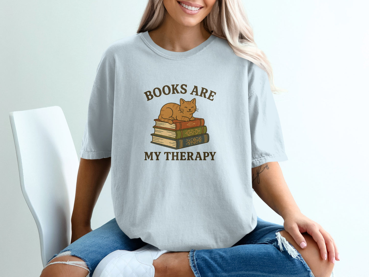 Books Are My Therapy Graphic T Shirt product