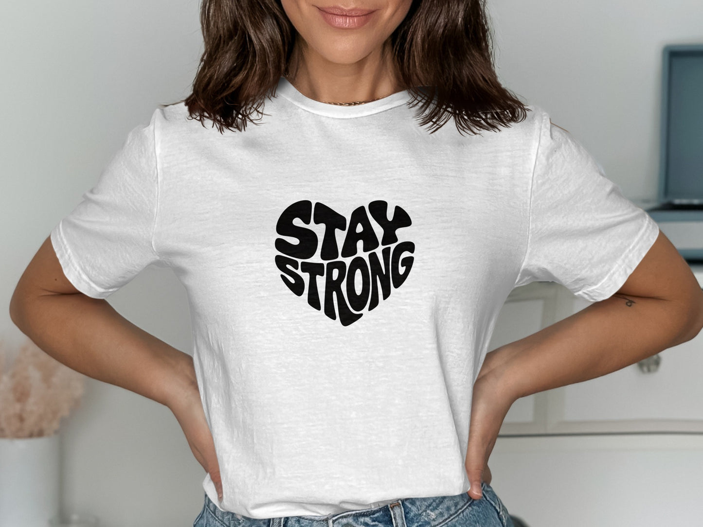 Stay Strong Heart Print Graphic T-shirt product