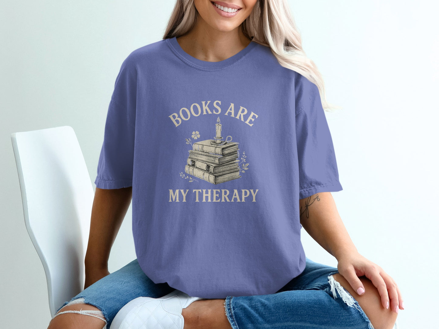 Books Are My Therapy Graphic T Shirt product type