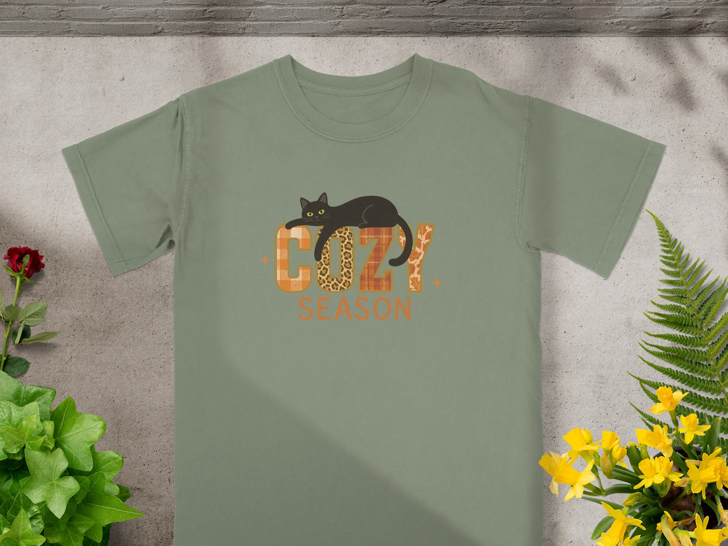 Cozy Season with Black Cat Graphic T-Shirt product