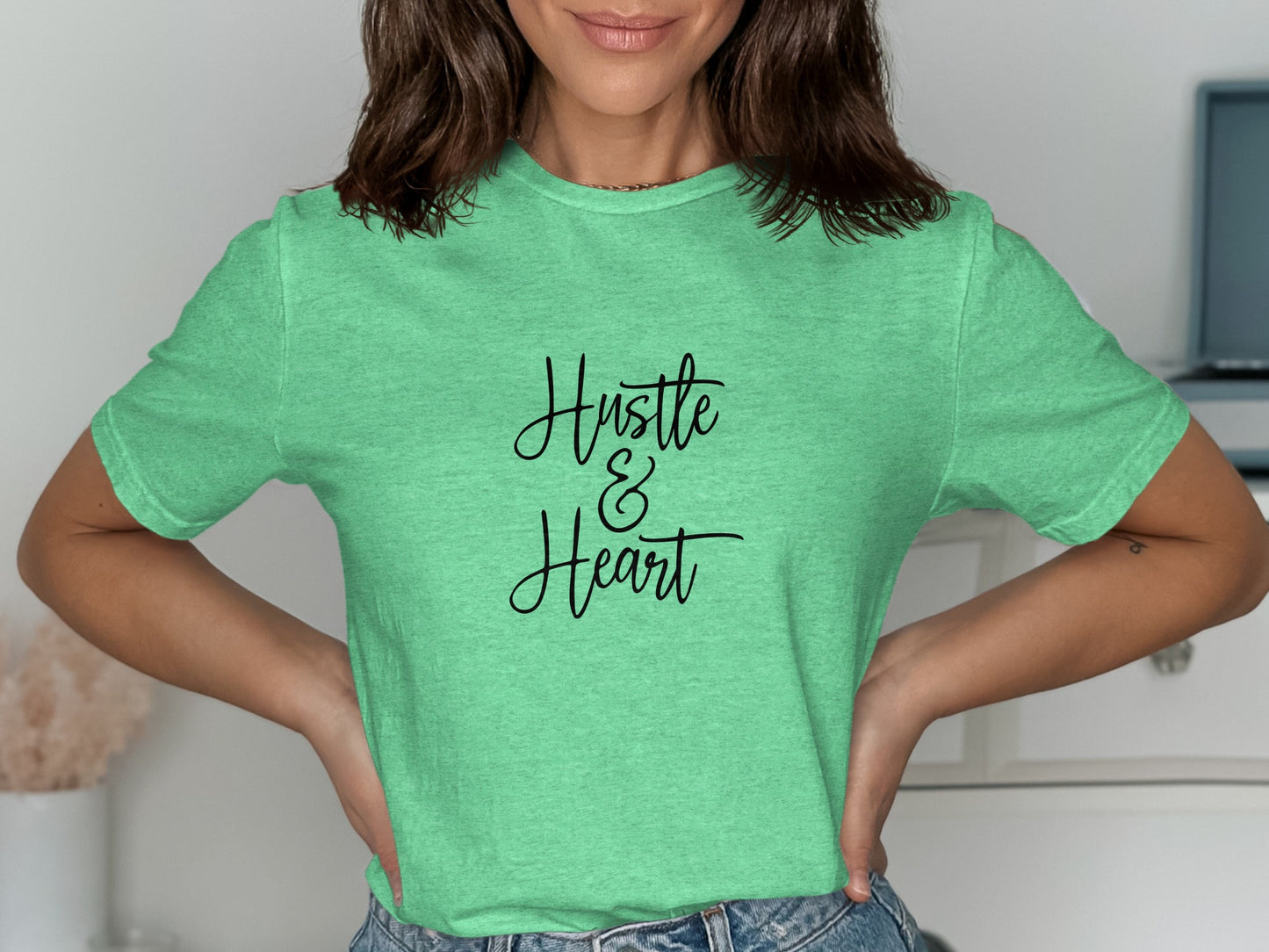 Hustle and Heart Graphic Short Sleeve Shirt product