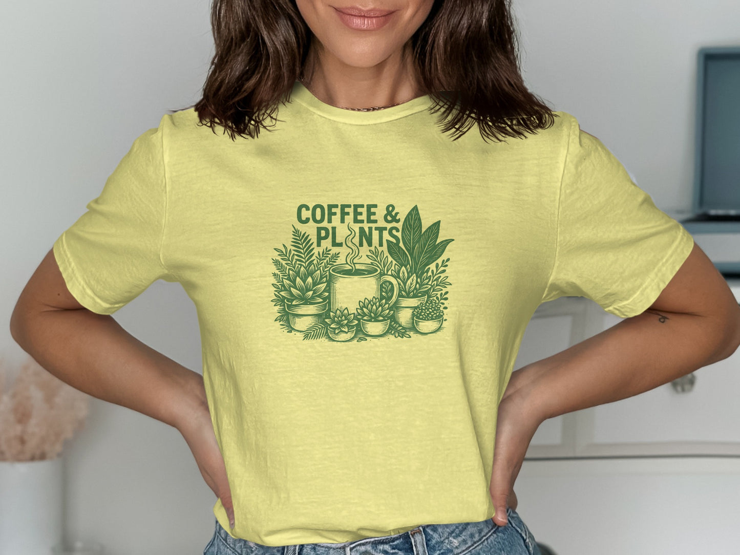Coffee And Plants Graphic Tee shirt product