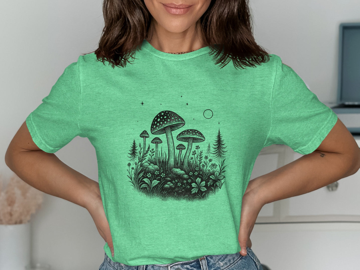 Enchanted Forest Mushroom Graphic Tee Shirt product