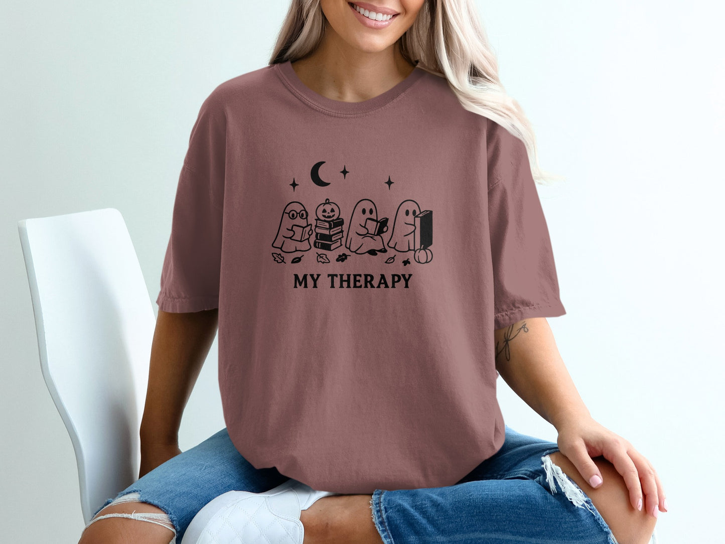 My Therapy Ghost Halloween Graphic Tee Shirt product type