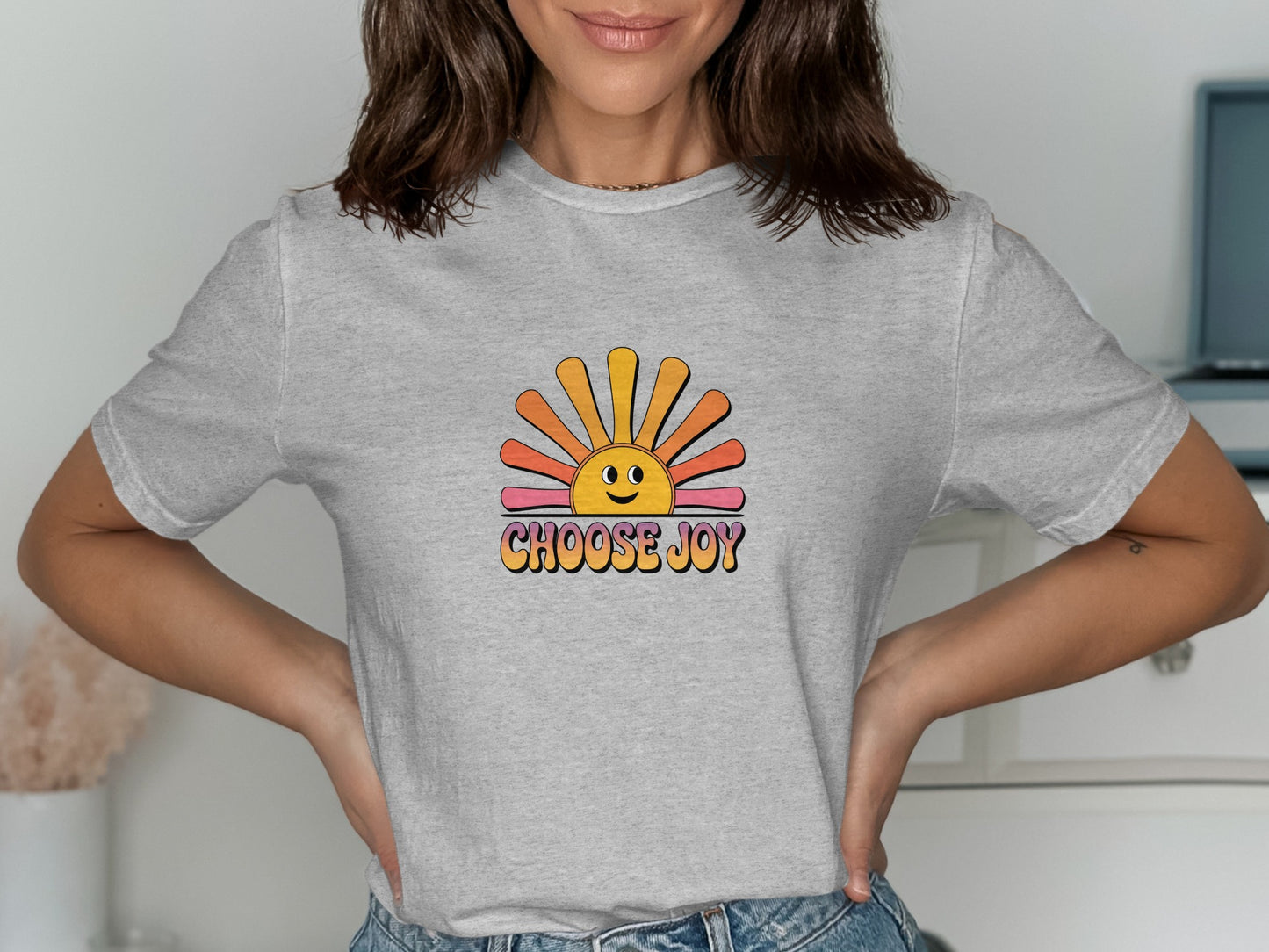 Choose Joy Graphic T-Shirt with Sunrise Design product type