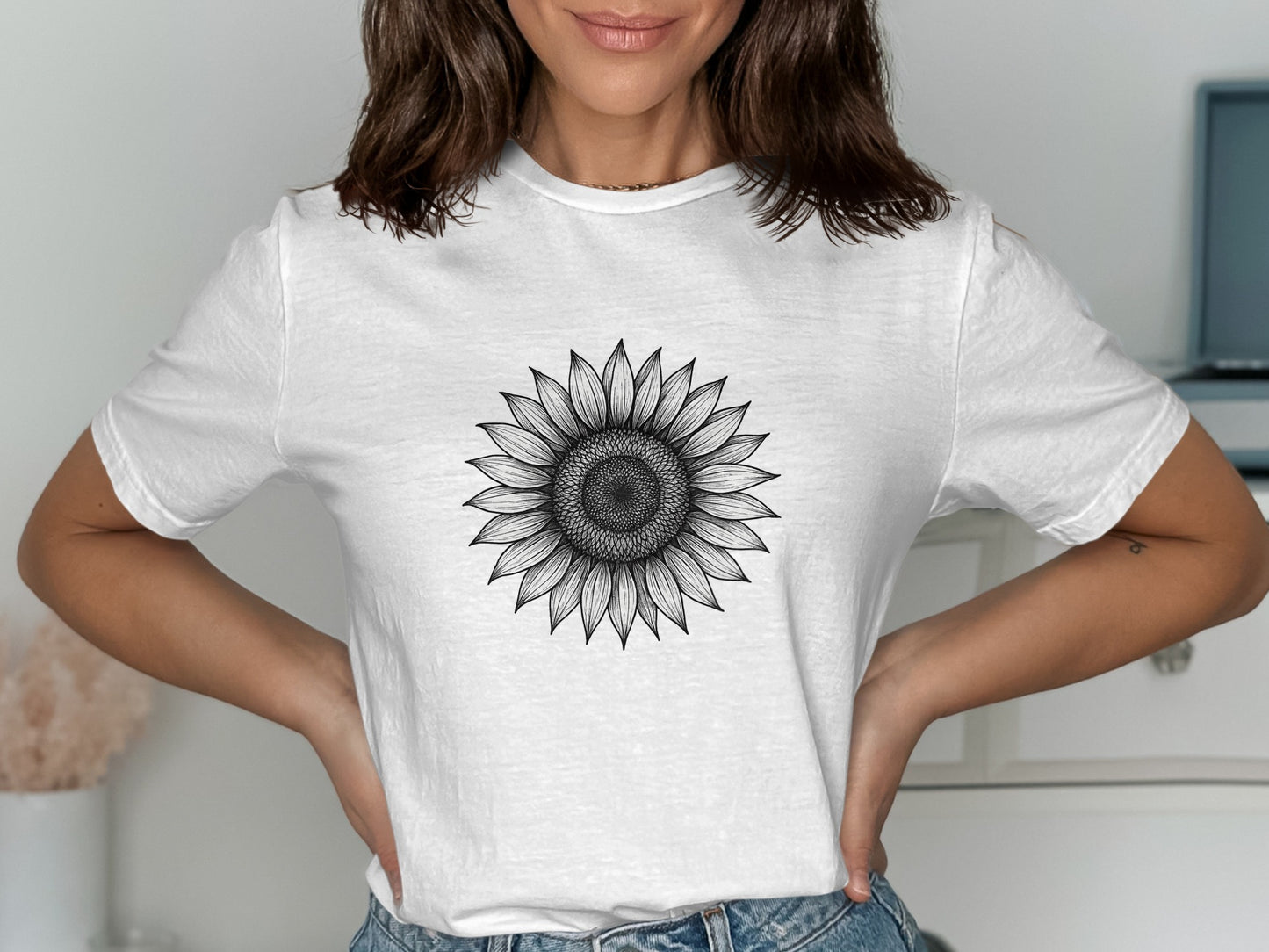 Sunflower Pattern Graphic Tee fashion product