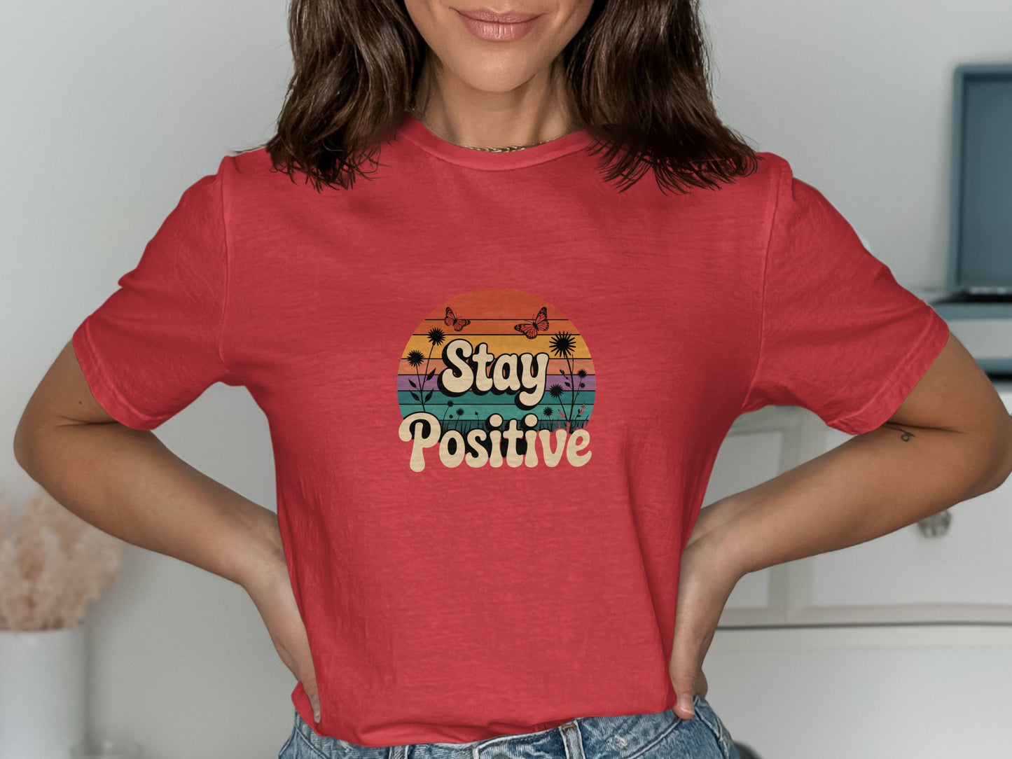 Stay Positive Colorful Graphic T-shirt product