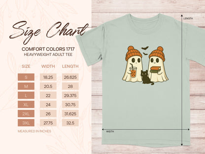 Cute Halloween Ghosts Drinking Coffee Adult Tee product
