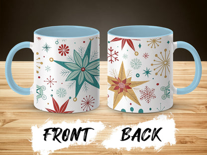 Festive Snowflakes Stars and Ornaments Design Mug