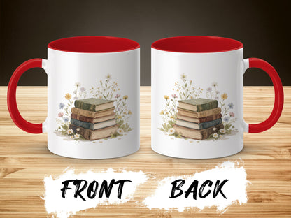 Vintage Rustic Books Illustration Mug