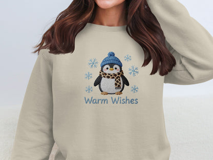 Warm Wishes Penguin Sweatshirt Perfect for Winter