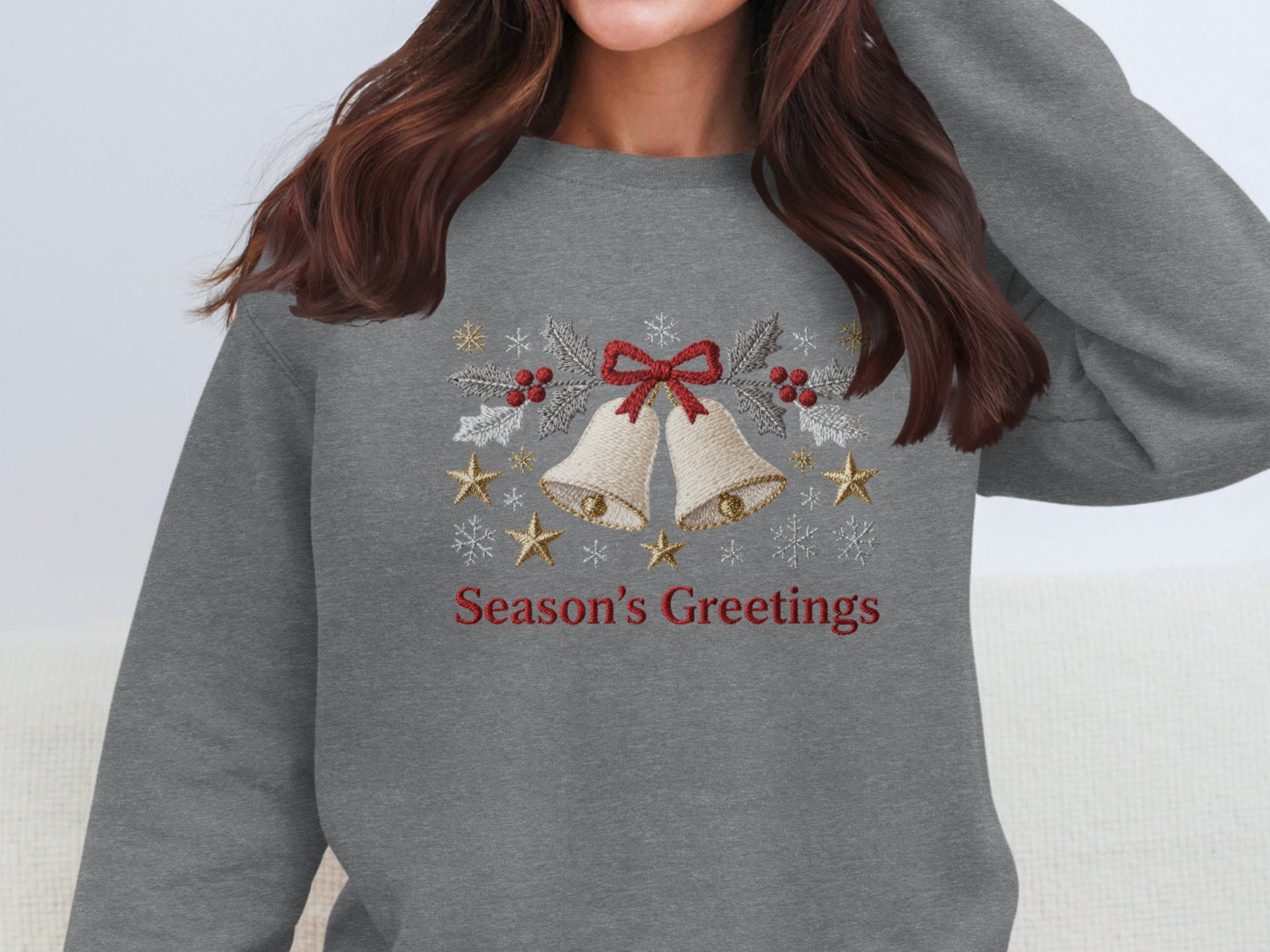 Season's Greetings Bell Design Holiday Sweater