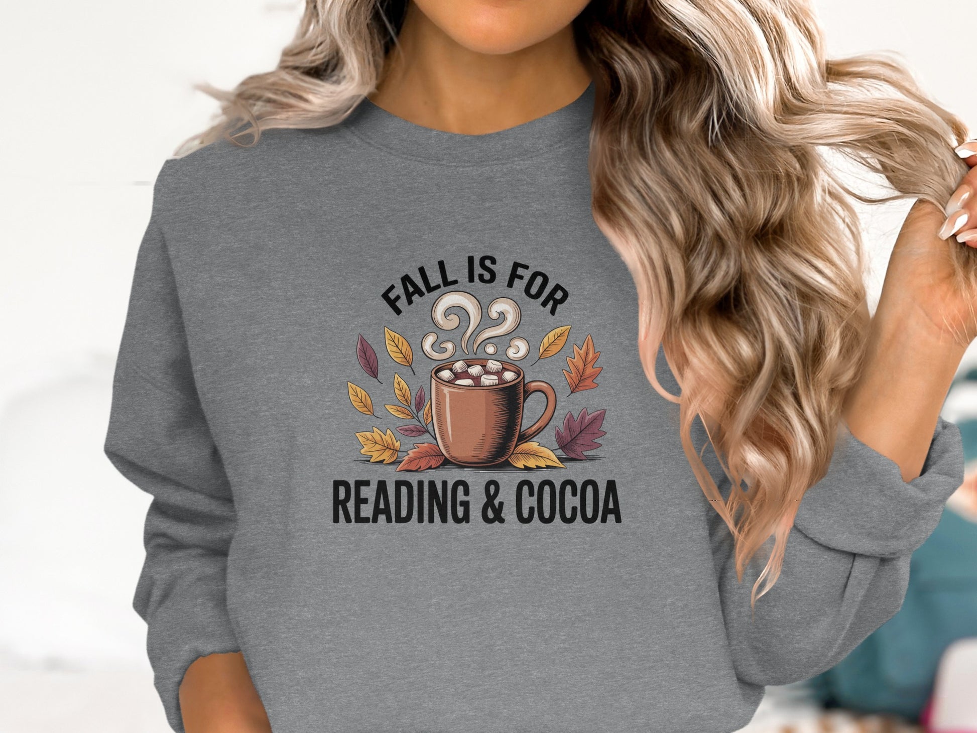 Fall Is For Reading Cocoa Sweatshirt Perfect Autumn Wear